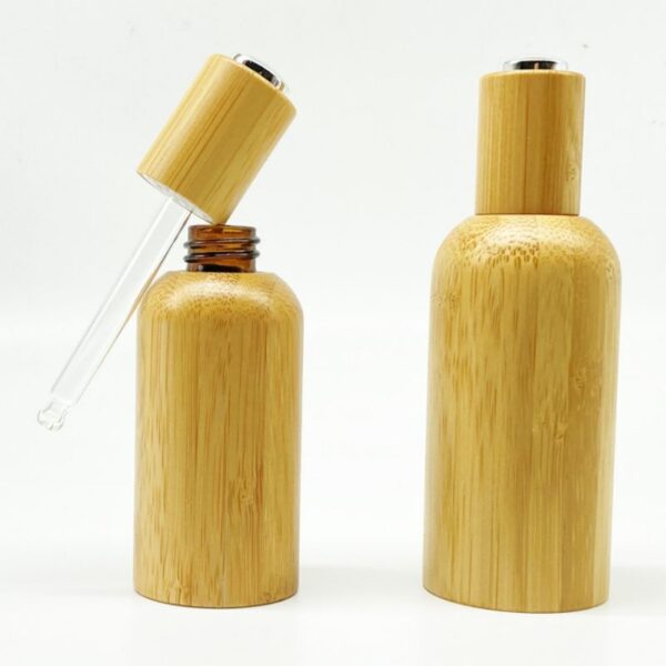 Bamboo dropper glass bottle