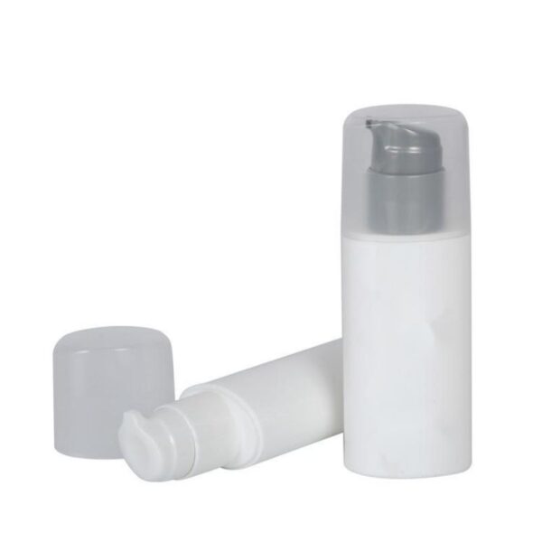 Airless bottle with treatment pump