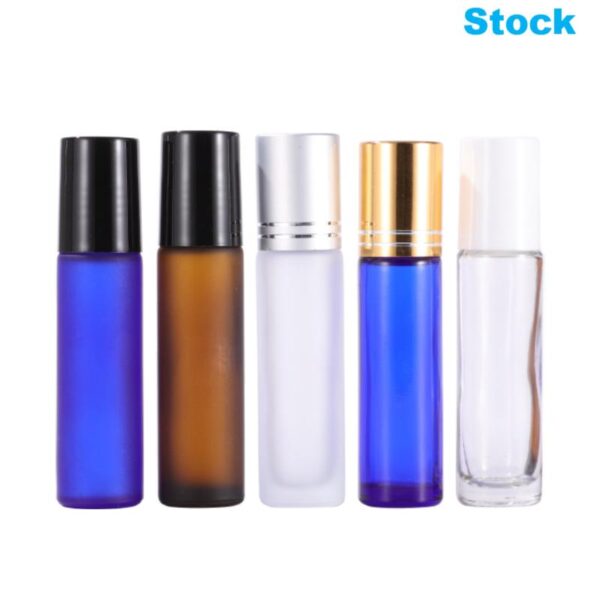 10ml glass roll on bottles with caps