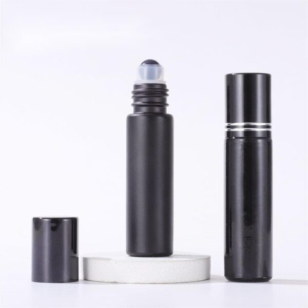 All Black Glass Roll On Bottle Bulk