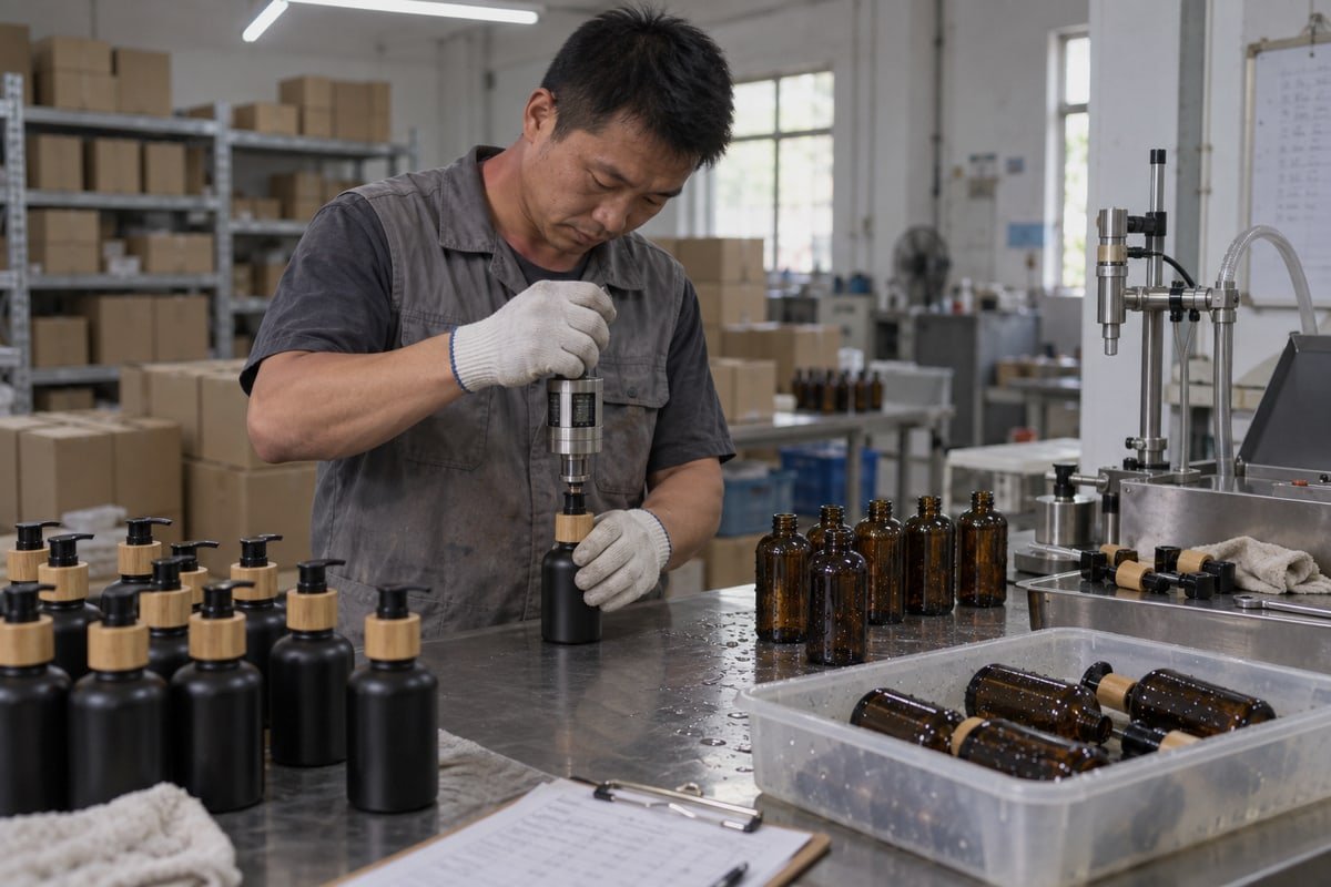 PET bottle sample testing procedures for filling line compatibility (ID#1)
