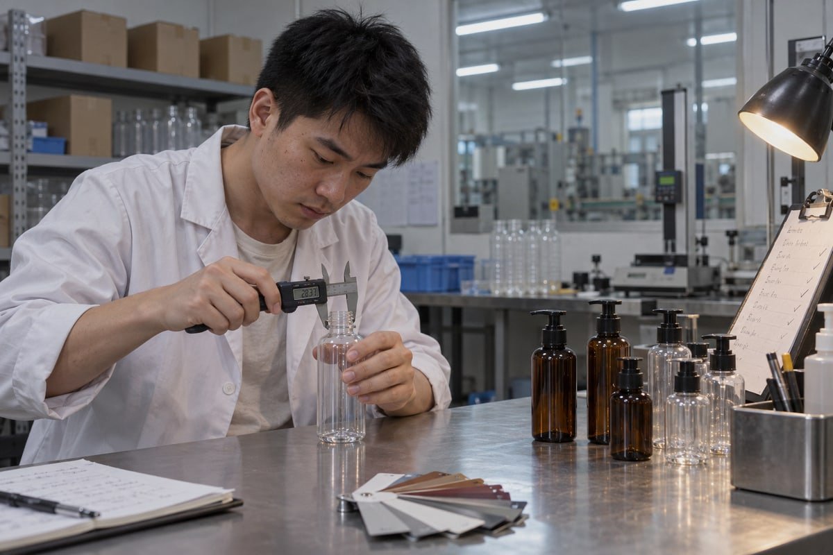 Sample Approval Details PET bottle sample approval details including specifications, dimensions, and test results (ID#3)